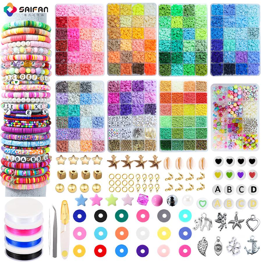 Colorful Cross-Border Polymer Clay Slice Beads Set for Children's DIY Jewelry & Bracelets