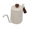 600ml Gooseneck Coffee Kettle 304 Stainless Steel Long Spout Kettle Wood Handle Pour Over Coffee Teapot White