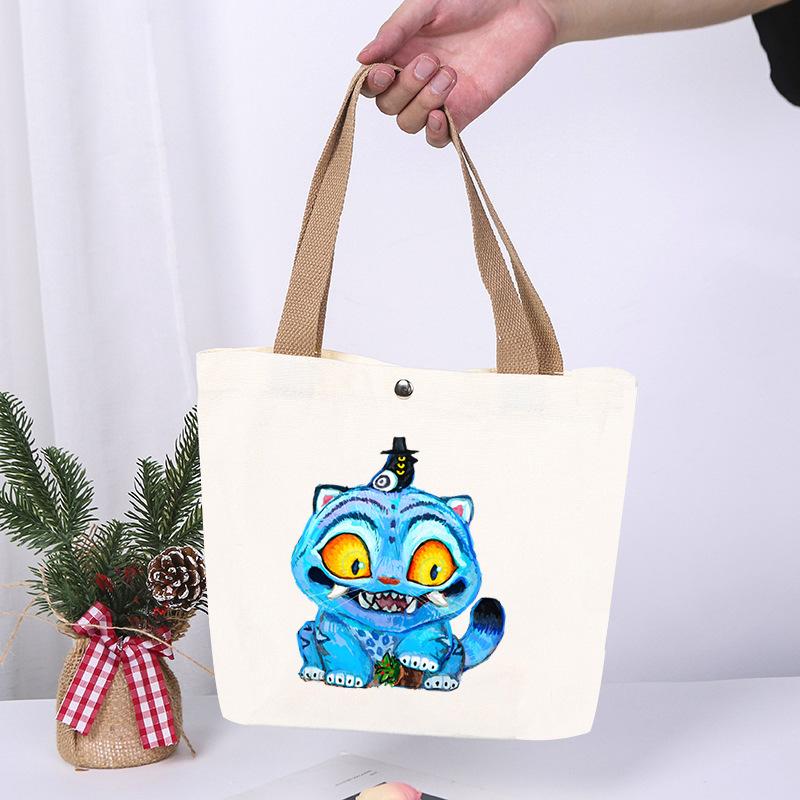 K-Pop Anime Cartoon Printed Student Fashion Casual Canvas Bag Going Out High Value Portable Shoulder Bag