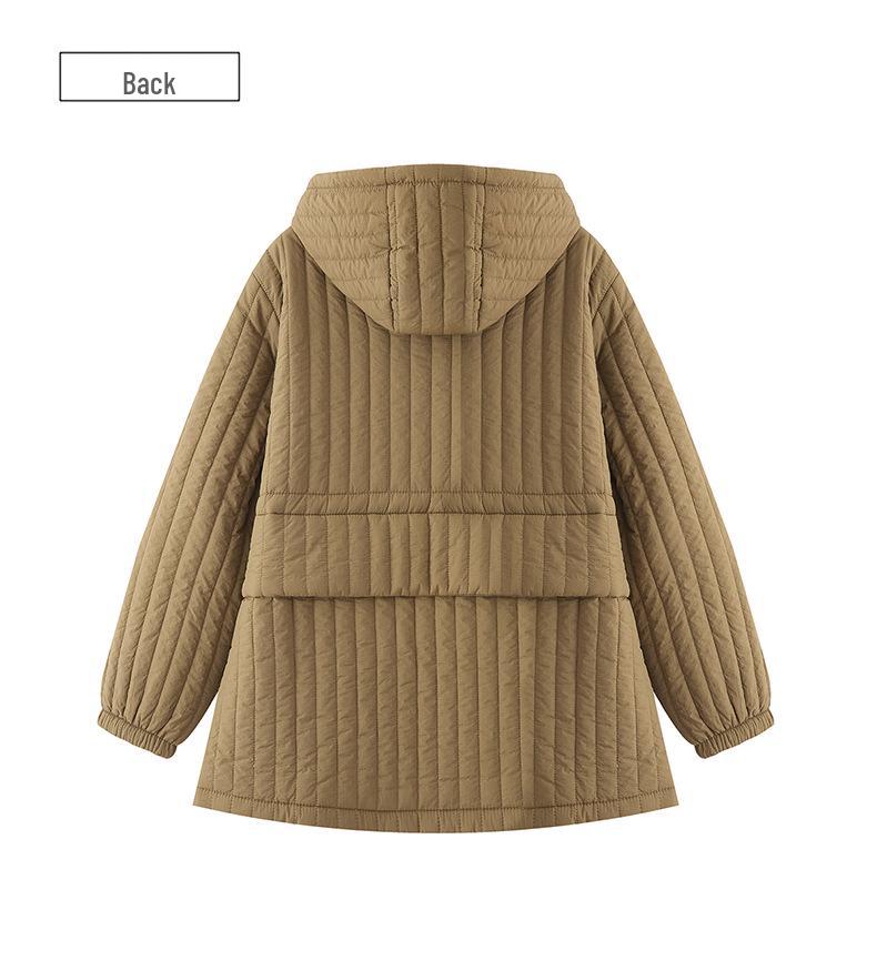 Women's 2024 Mid-Length Quilted Cotton Coat - Fashionable, Lightweight Winter Jacket for Middle-Aged Women