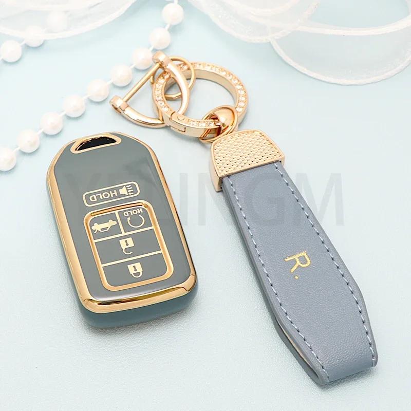 5 Buttons Tpu Key Fob Cover For Honda Accord Civic Cr-V Insight Passport Pilot Smart Remote Keyless