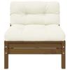 Garden Center Sofa with Cushions In Honey Brown Solid Pine Wood