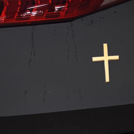 Christian Car Sticker 3D Badge Self-Adhesive Alloy Emblem Decal for Body Fender Tail Scratch