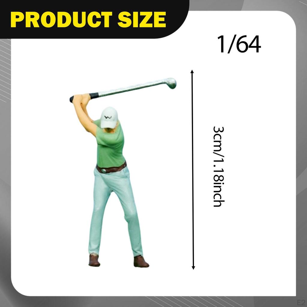 1/64 Figure Model Kit Miniature DIY Projects Layout Man Woman Golfer Trains Architectural Resin