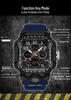 Sanda Men's Trendy Waterproof Multi-Functional Electronic Watches with Three-Time Zones for Casual Use