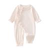 Lace Collar Romper for Newborn Girls - Summer Long Sleeve Pajamas for Air Conditioned Rooms