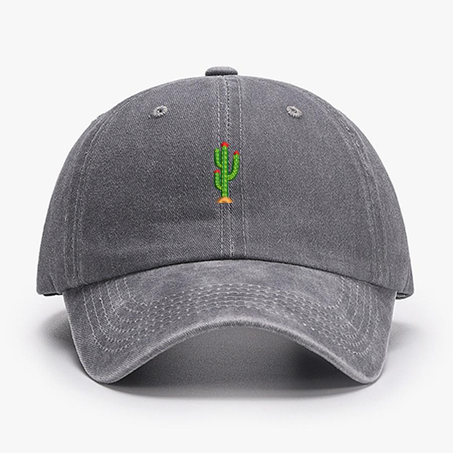 

Mini Cactus Embroidery Vintage Soft Baseball Caps Men Women Water Washed Hat Sports Fishing Dad Visor Summer Autumn Peaked Cap Adult (54-60cm)