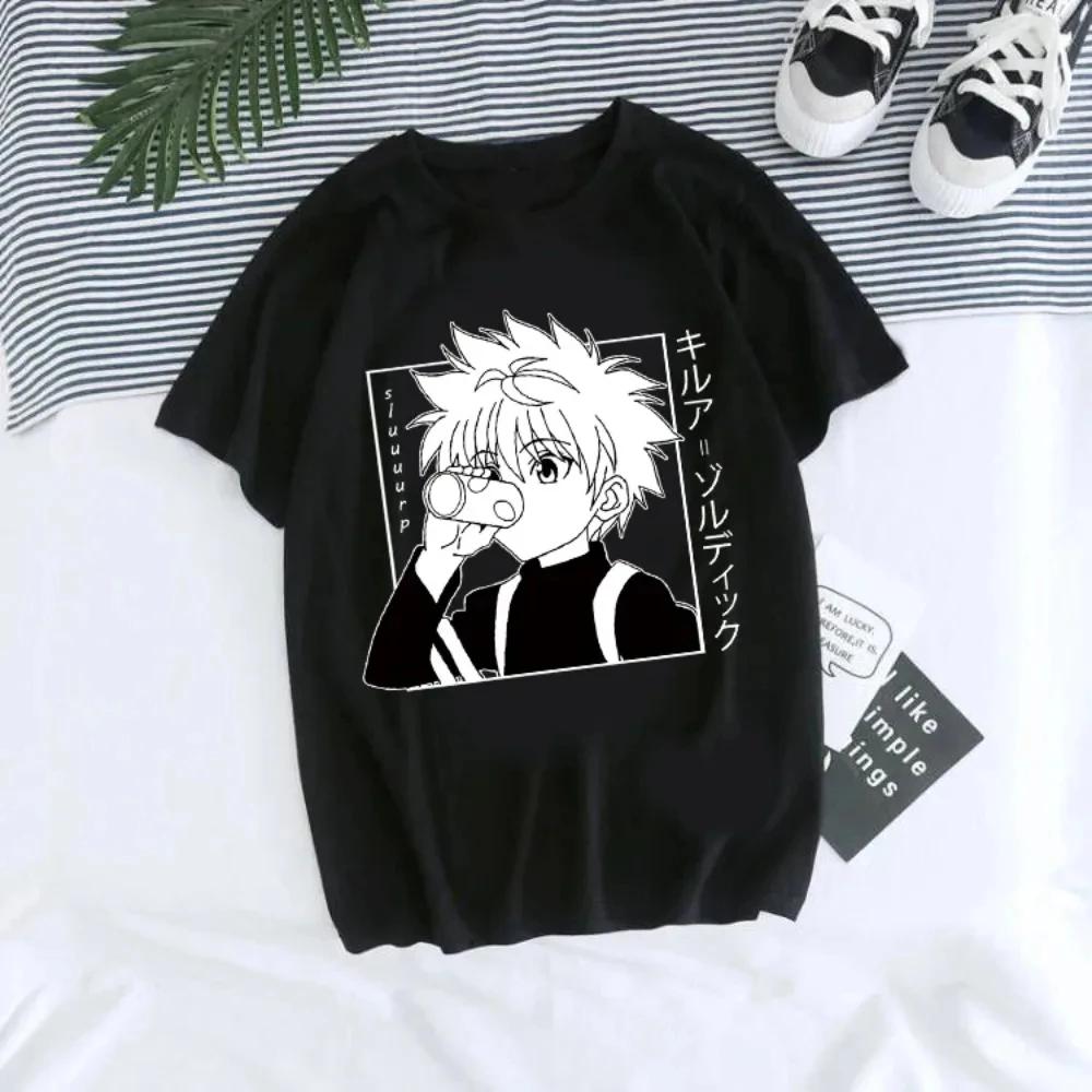 Kawaii Japanese Anime X Hunter Cotton Women's T-shirt Manga Hisoka Killua Zoldyck Kurapika Devil's Eye Short Sleeve T-shirt