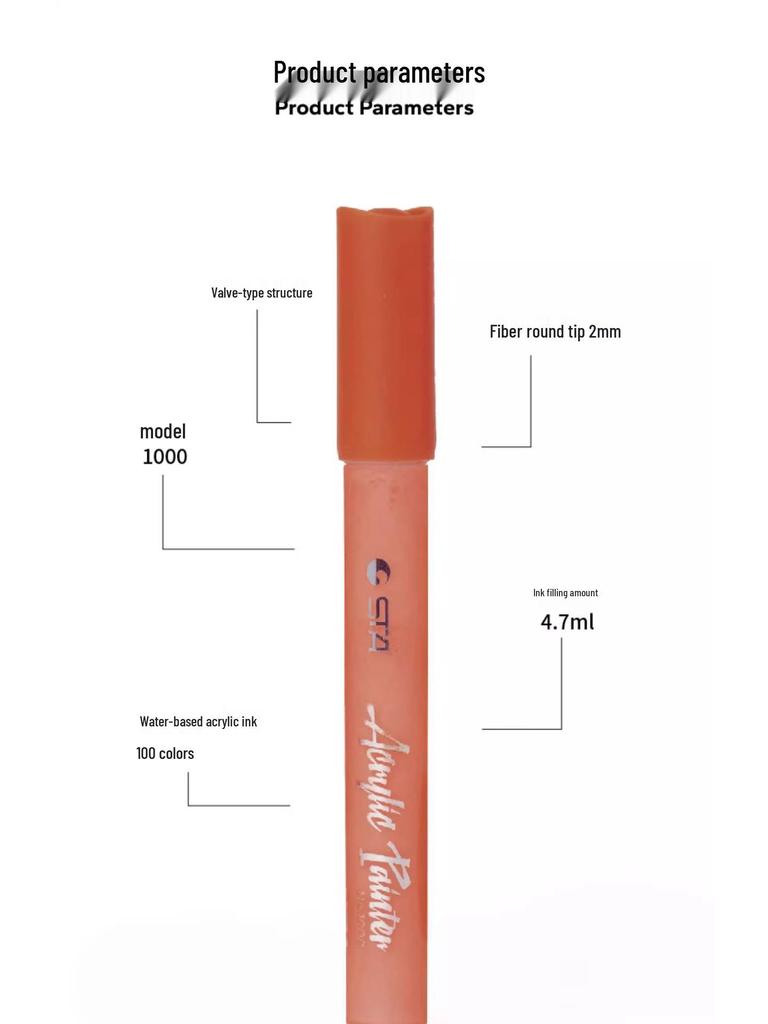 STA 1000 Waterproof Acrylic Marker - 100 Color Opaque Rainbow DIY Graffiti Pen