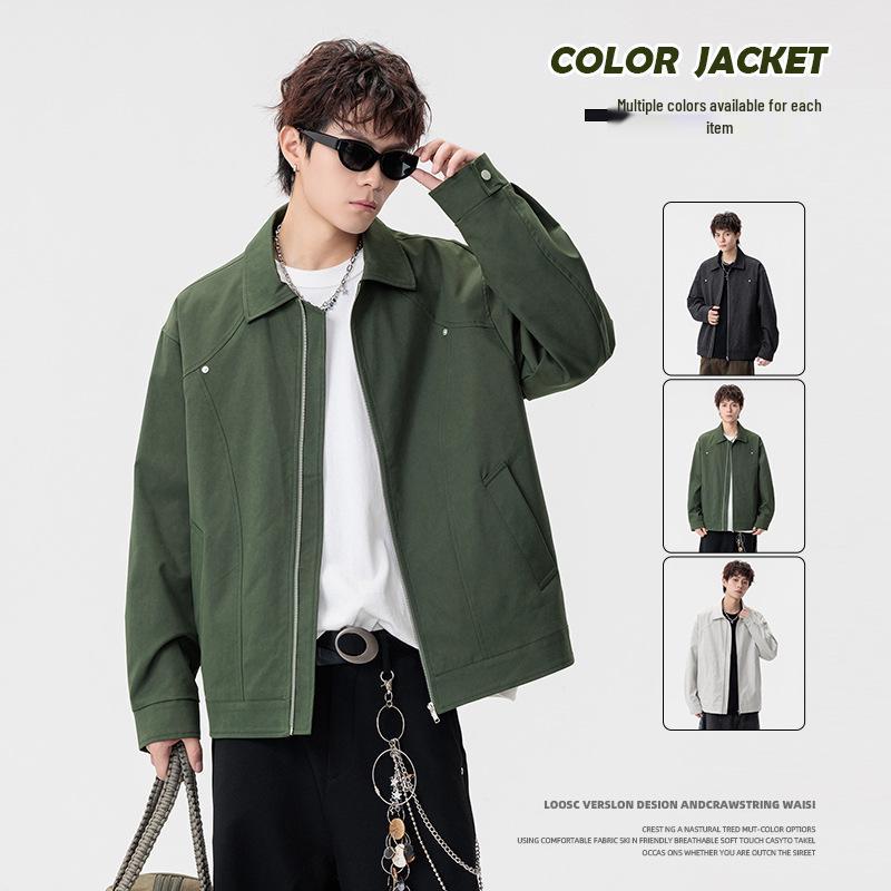 Men's Trendy Lapel Jacket: Spring & Autumn Plus Size Casual Outerwear