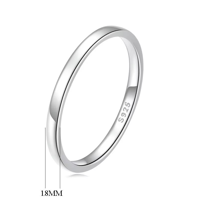 BAMOER High Quality 925 Sterling Silver Wedding Ring Classic Round Finger Ring Women Wedding Engagement Jewelry Gift SCR343