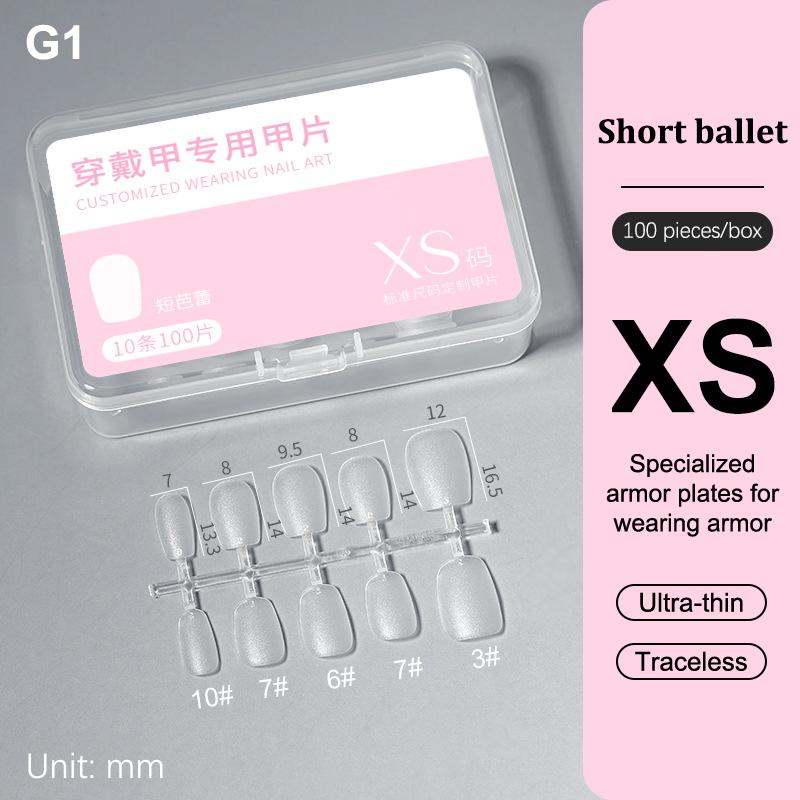 100Pcs/box Single Size Full Cover Nail Tips Clear Press On The Tip Nail Matte False Nail Tips Nail Extension Art Salon
