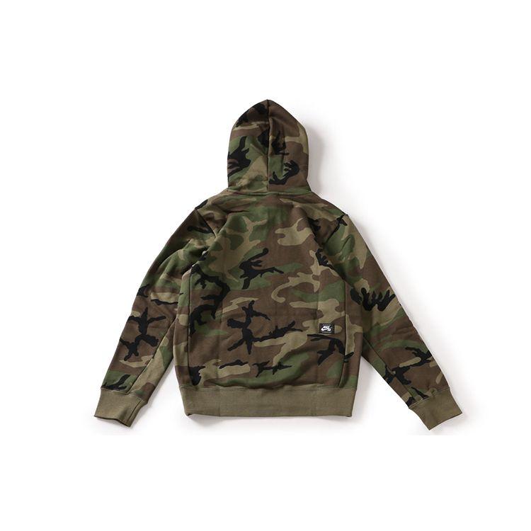 Nike SB Icon Fleece-Lined Skateboarding Hoodie Men Hoodie Green-Camo AT9756-222