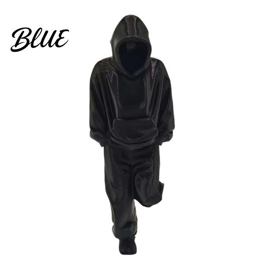 PLA Material Ornament Thinker Figurine 3D Printed Sweatsuit Man Statue for Home Racer Design Figurine Office Desk Bookshelf Decor Collectible