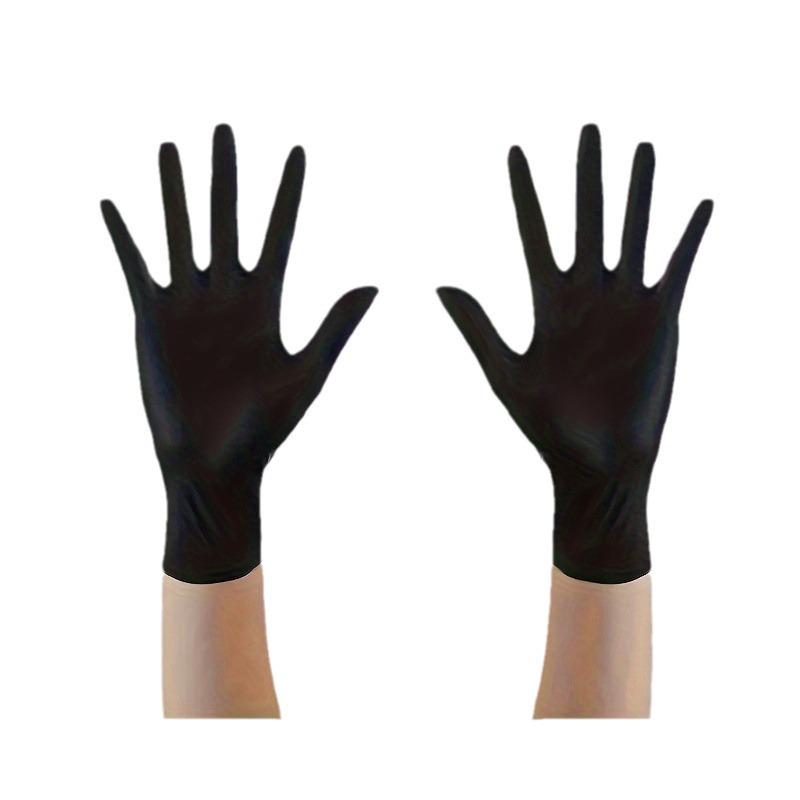 High-Elastic Black Nitrile Disposable Gloves - Protective & Durable