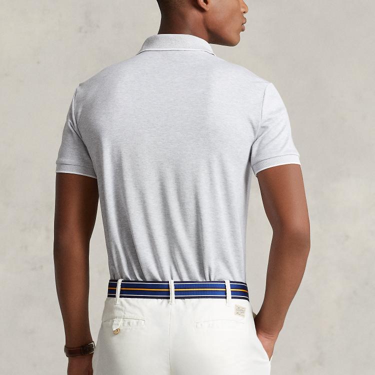 Polo Ralph Lauren Solid Color Logo Embroidered Slim Fit Short Sleeve Polo Shirt Men Tops Light-Gray MNPOKNI1N821738-020