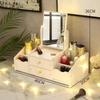 Influencer Girl's Portable Makeup Mirror with Storage for Dorm Desktops
