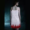 Halloween Abschlussballkönigin Kostüm Blutiges Nachthemd Kleid Abschlussballkönigin Schärpe Kronen Stirnband Cosplay Verkleidungsparty Zubehör