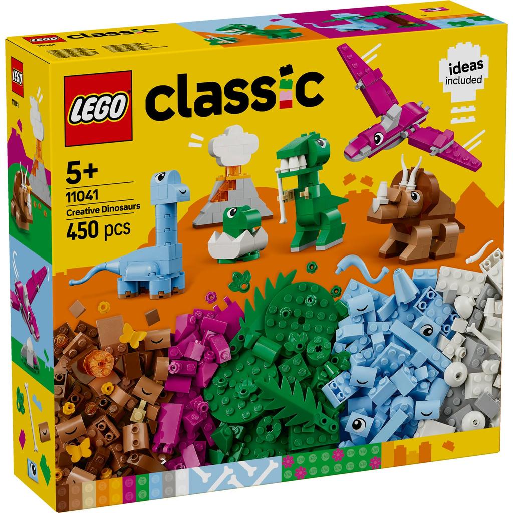 LEGO Classic Build a Dinosaur Toy, Birthday Gift, Educational Building Blocks for Boys and Girls, Ages 5, 6, 7, and 8, 11041
