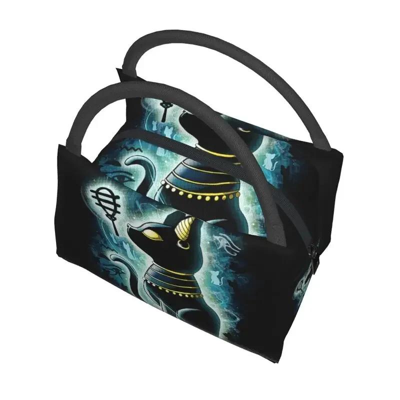 Geantă de prânz personalizată Zeița Egipteană Bastet Femei Cooler Cutii de prânz termoizolate pentru birou Călătorie Geantă de depozitare proaspătă pentru fructe