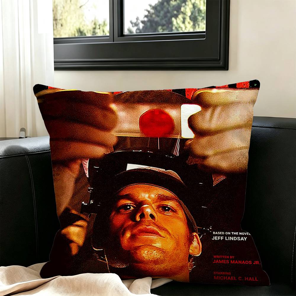Classic Dexter  Pillow Case Square Double-Sided Sofa Cushion Cover Bedroom Bedside Pillow