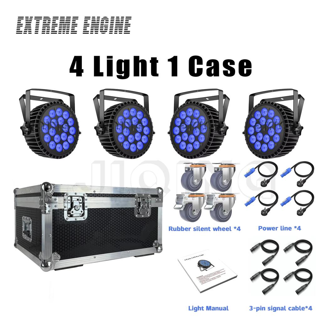 AluminumAlloy LED Par 18x12W RGBW StageLights 4in1 LED Lighting DMX512 Disco Light Professional Stage Dj Equipment Fast Shipping