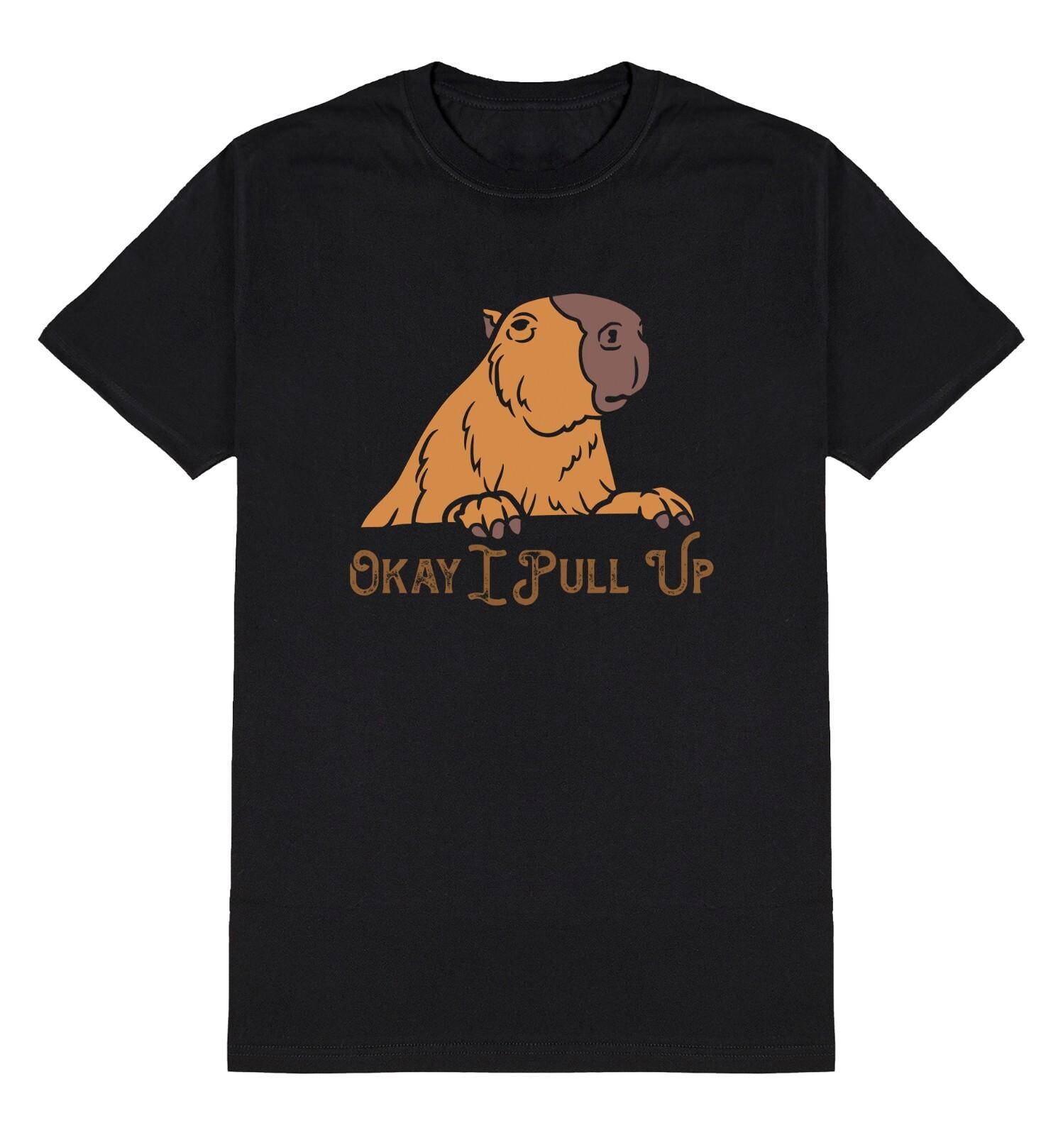 Capybara Okay I Pull Up T-Shirt Mens Funny Capybara Rodent Slogan Cotton S разноцветный
