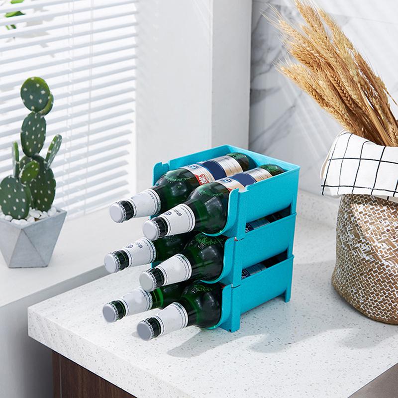 Refrigerator Beer Beverage Storage Box Kitchen Bottle Storage Rack Stackable