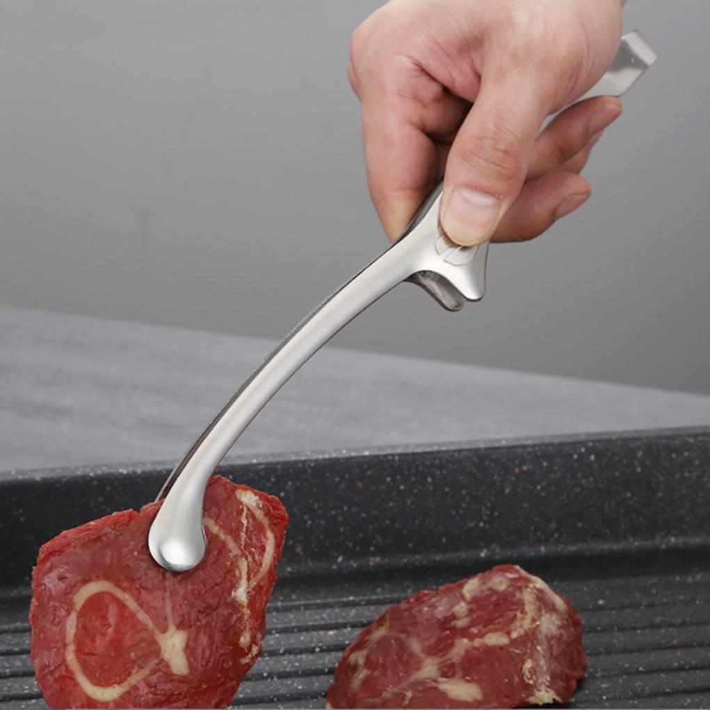 Kitchen Round Cooking Tweezers 29.5cm Stainless Steel Ramen Meat Tongs