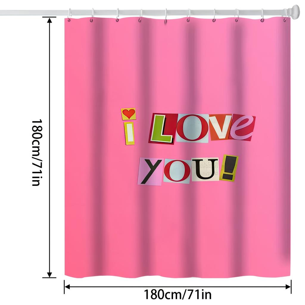 1Pc Pink Cute Girly Sweet As Gift For Girls Bathroom Decoration Digital Print Shower Curtain 180X180Cm