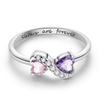 Original 925 Sterling Silver Forever Sister Heart Ring For Women Girls Jewelry Birthday Anniversary Gifts