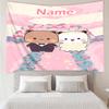 Custom Name Bubu Dudu Print Tapestry, Backdrop, Easy Setup, Ideal for Bedroom, Office & Living Room, with Aesthetic Wall Hanging Decor.