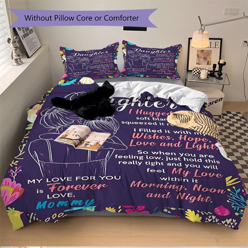 3pcs Hug of Wishes Quilt Cover Set (1 Quilt Cover + 2 Pillowcases Without Pillow Core)