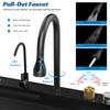 Drop in Single Bowl Bar Sink Black Waterfall Kitchen Sink, Stainless Steel with Cup Rinser, In/Undermount Farmhouse Workstation Multiple Accessories