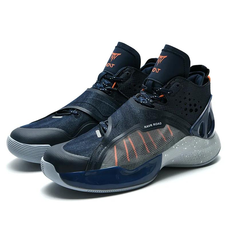 Moda Azul Alta Calidad Original Zapatillas de Baloncesto para Hombre Bota de Entrenamiento de Gimnasio Zapatillas Altas Gruesas para Hombre Zapatos de Diseño de Marca 2025