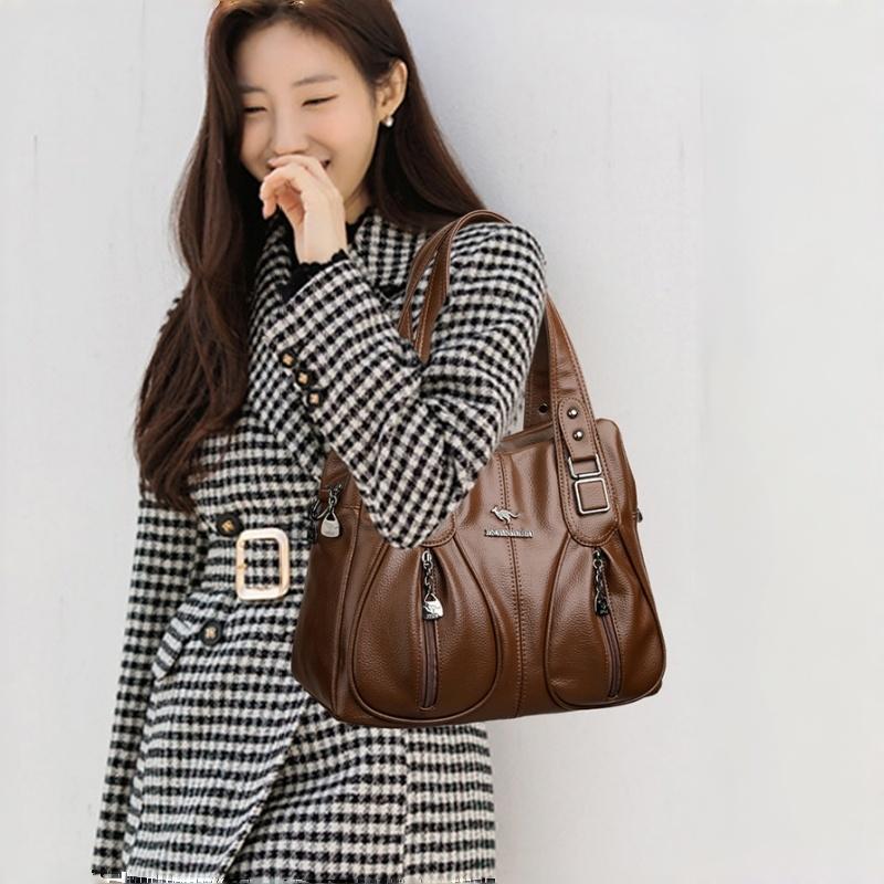 Vintage Kabelka z umelej kože pre ženy Viacvrecková Taška cez rameno Ležérna Do práce Tote Taška Ideálna na každodenné dochádzanie Nakupovanie Dámske Sviatkovné Darčeky