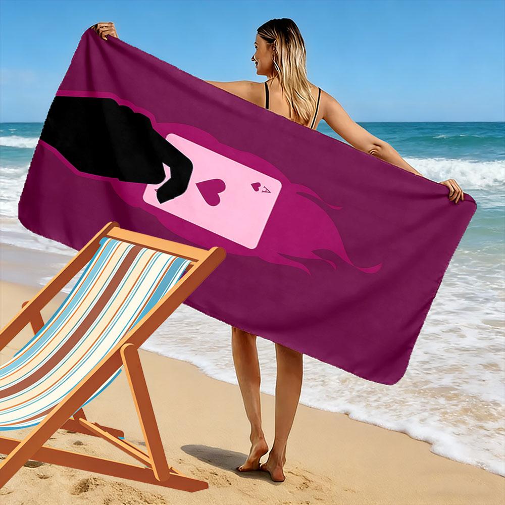 Feuriges Herz des Glücks Druck Strandtuch, schnell trocknend, geeignet für Reisen, Outdoor-Sport, Joggen, den Strand und Schwimmen, Geschenk