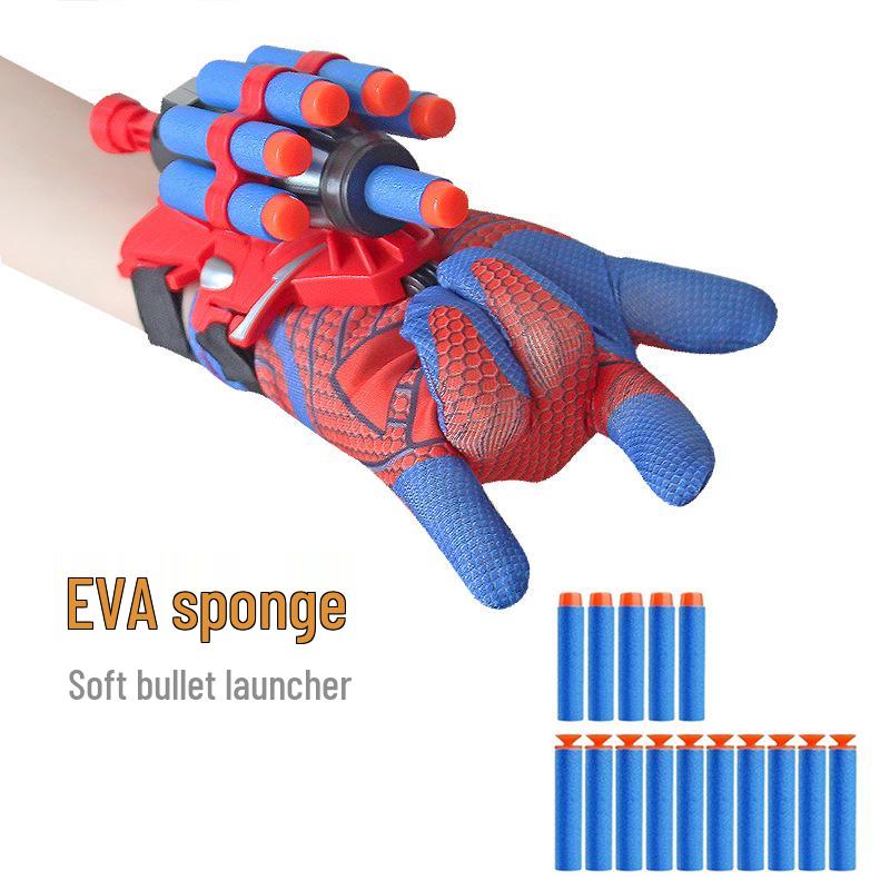 Children's Spider Hero Web Shooter Glove with Soft Bullet and Suction Cup Dart Launcher