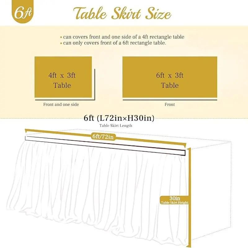 6/9/14FT Table Skirts Birthday Tulle Table Skirting Wedding Party Tutu Tulle Table Skirt Baby Shower Wedding Party Home Decor