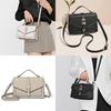 Elegant Women's Small Square Bag Multi-layer Simple Handbag Lock Commuter Bag 2023 New Shoulder Crossbody Bag