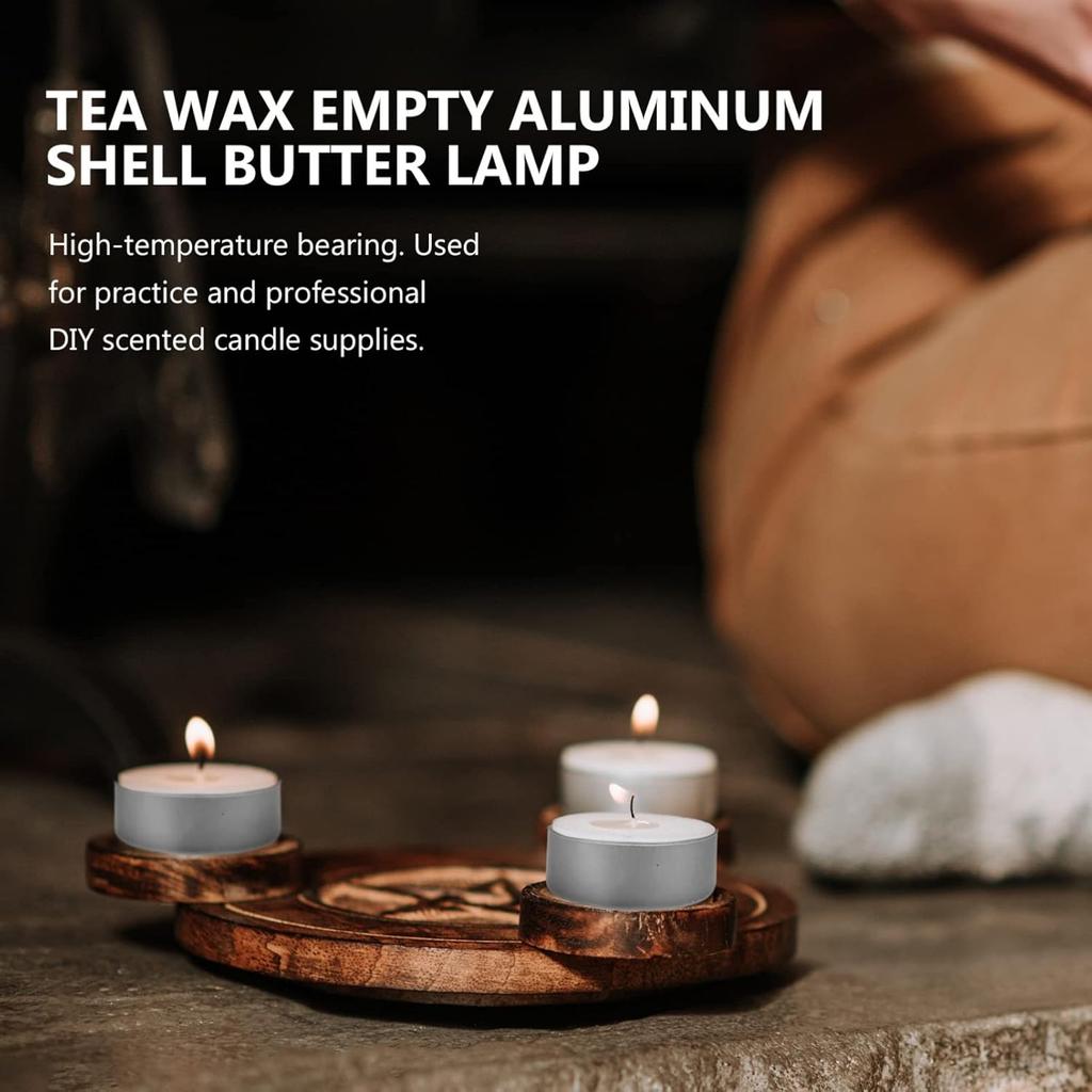 Candle Making Kit 100 Sets Aluminum Tea Light Tins Round Candle Cup with Candle Wicks Empty Wax Case Containers Candle for Christmas Wedding Party