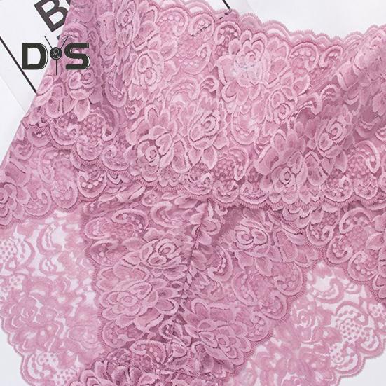 Damen Unterhose Nahtlose Aushöhlen Spitze Einfarbig Blumenstickerei Hohe Taille Stretch Dünne Bauchkontrolle Lady Slips Sport Täglich Höschen