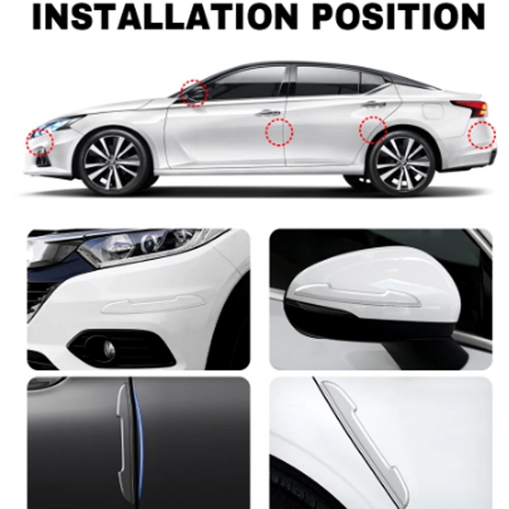 AAAMQ1 4pcs Transparent Car Badge Door Anti-Collision Strip Bumper Guard Protector Sticker For Ford Focus Mustang Mk3 Ranger Mondeo Mk4