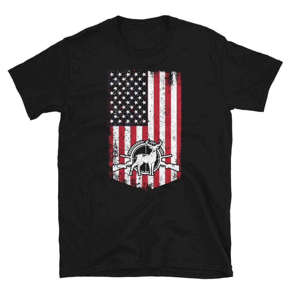 HUNTING American Flag Hunting Outdoors Nature Hunter T-Shirt L