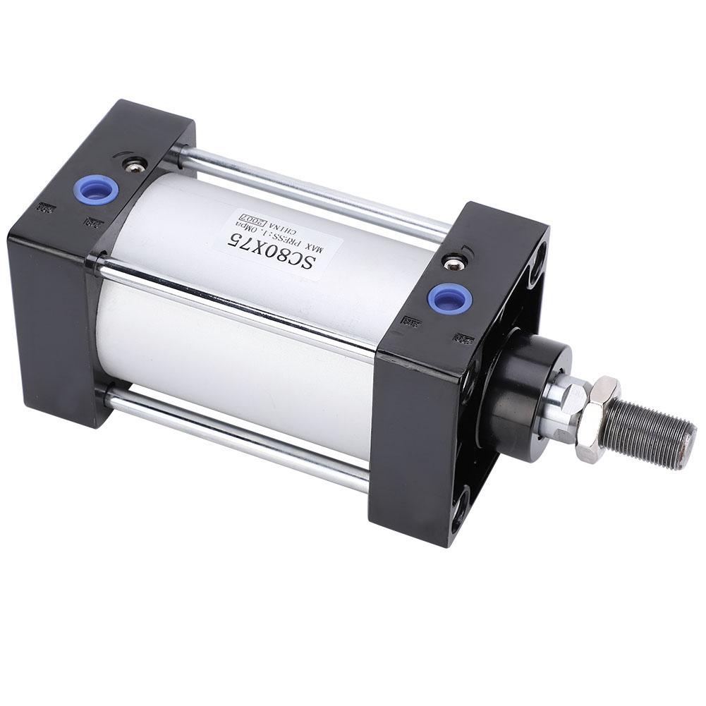 Cilindro Pneumático Fino Componentes Pneumáticos Liga de Alumínio Curso 75mm SC80 x 75