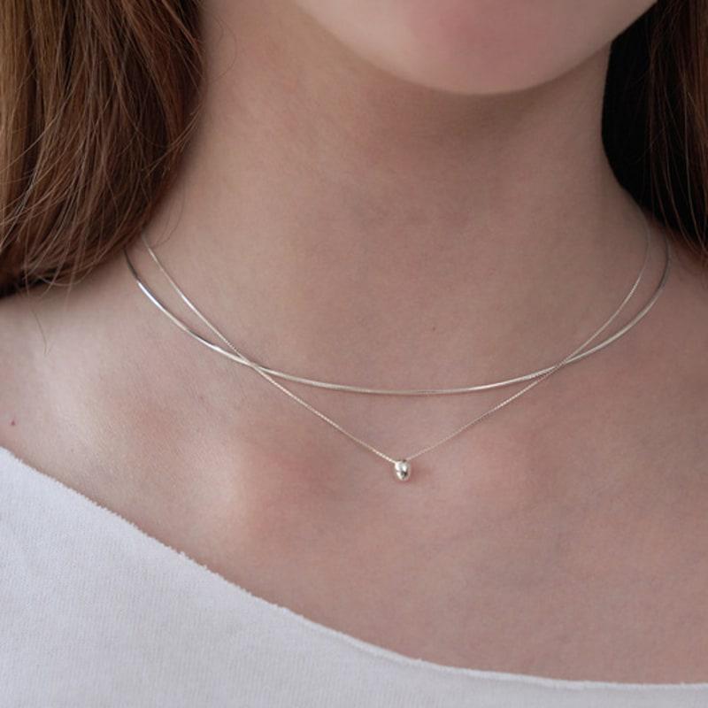 OVT-U Silver 925 Minimal Oval Charm Necklace
