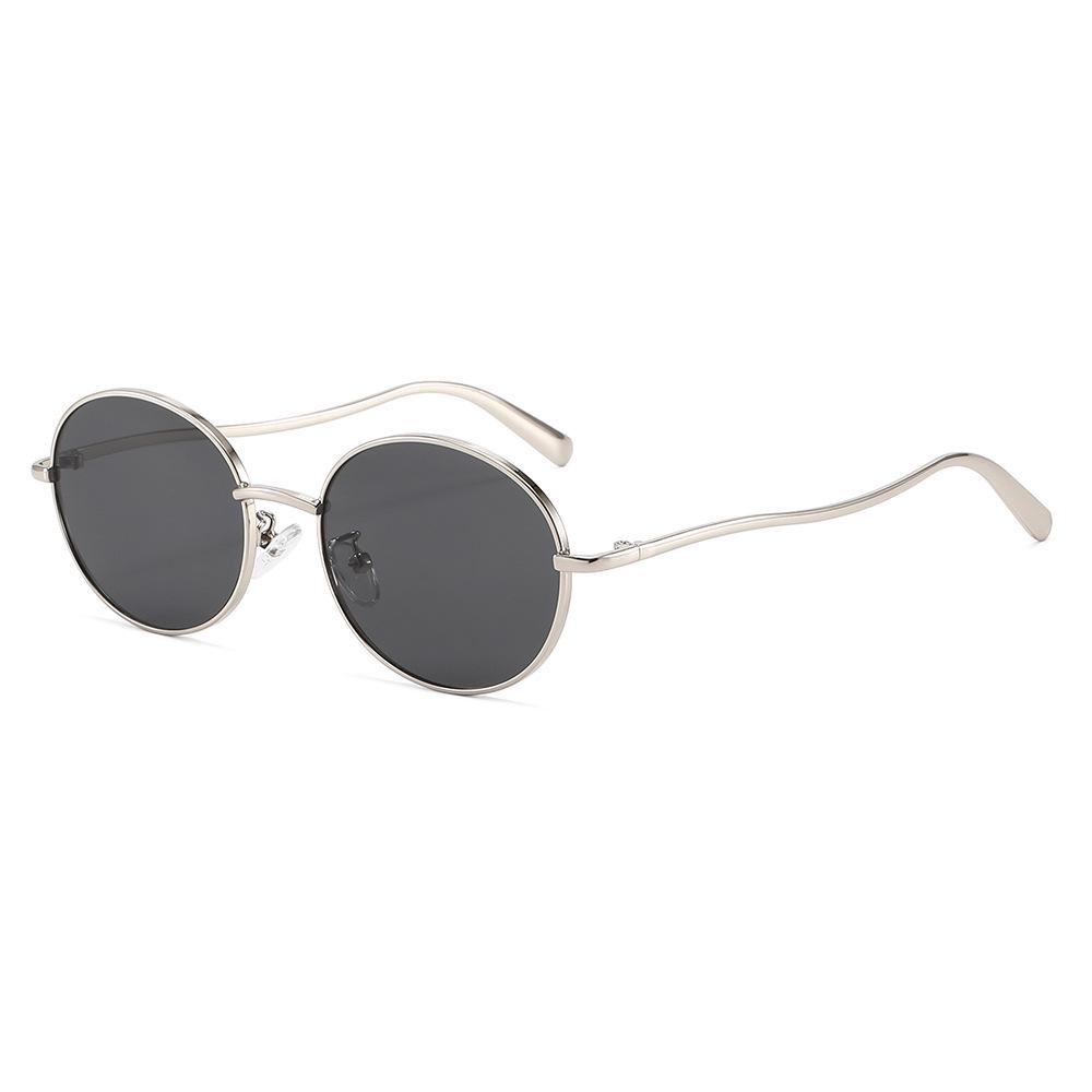 2026 European & American Style Unisex Round Frame Sunglasses - Trendy Metal Design