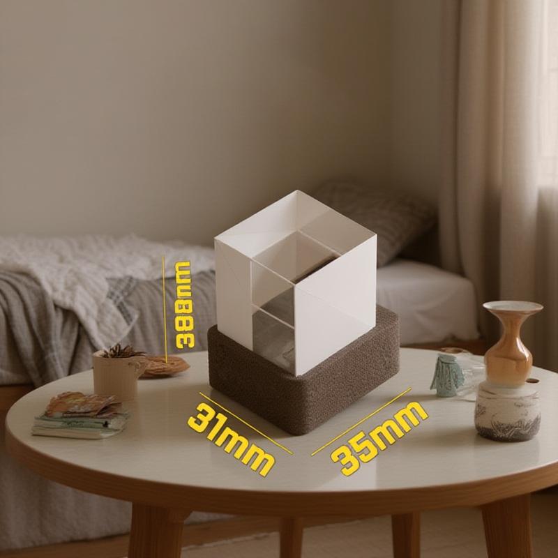 Holographic Desktop Smart Weather Station Digital Clock With GIF Animations Album Crystal Cube Photo Display