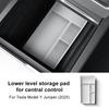 Silicone Car Central Console Storage Box for Tesla Model Y Juniper Launch 2025 2026-UP Tidying Black Tray Organizer Accessories