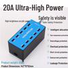20-Port High Power USB Fast Charger 20A Charging Station for Smartphones & Tablets